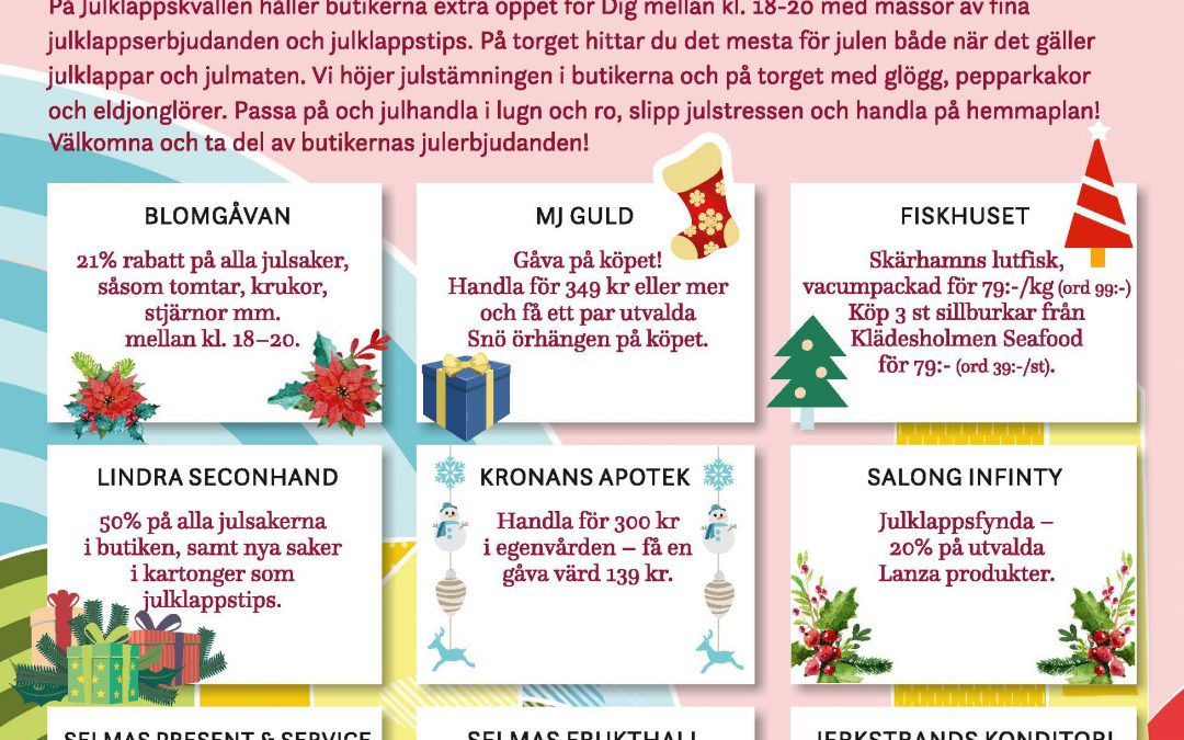 Julklappskväll på Selma Lagerlöfs Torg den 21 december
