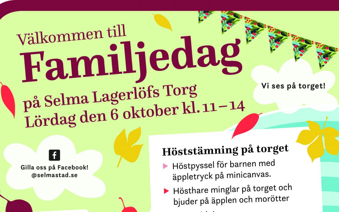 Familjedag kl 11-14 på Selma Lagerlöfs Torg