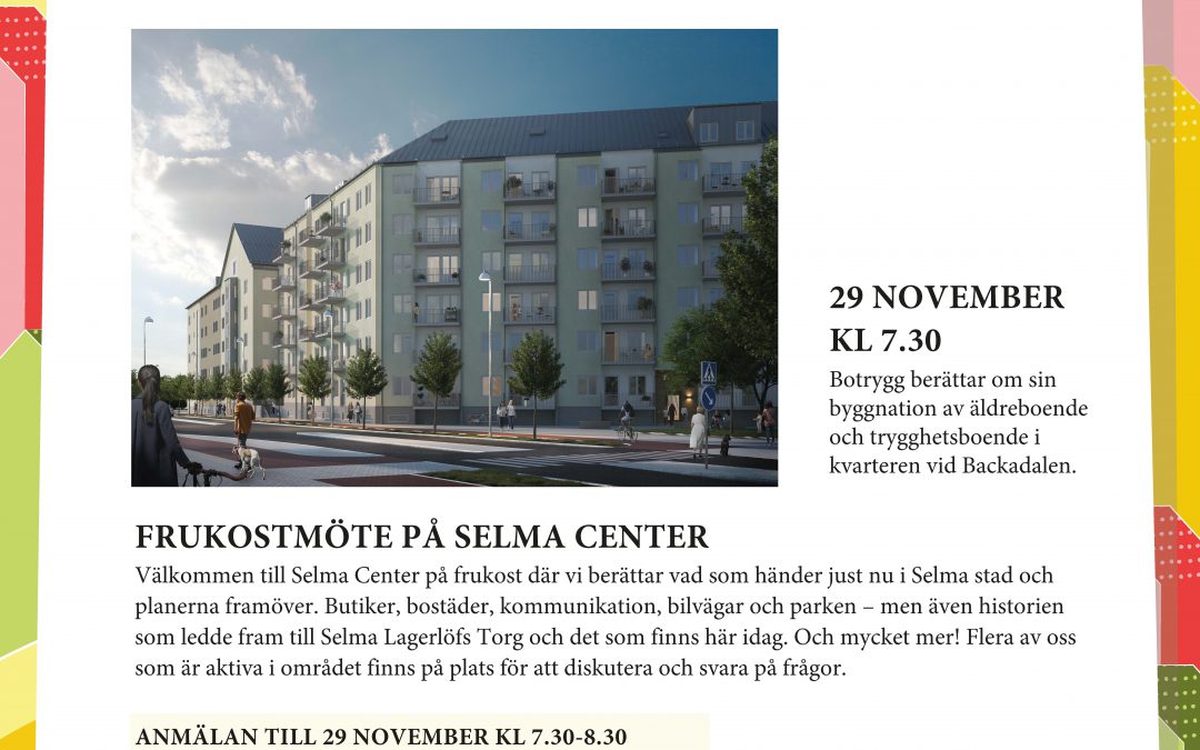 Frukostmöte på Selma Center den 29 november kl 7.30